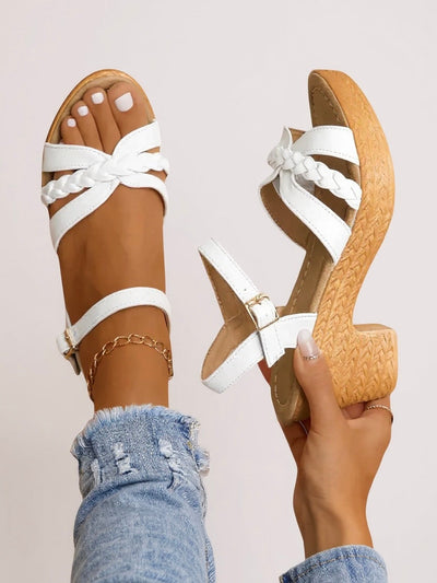 Alina - Braided Heel Sandals