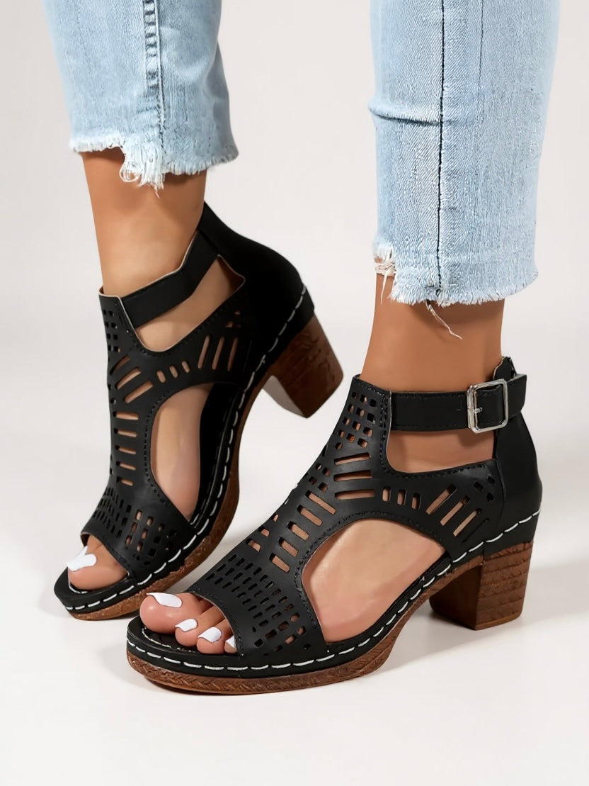 Mara - Cutout Heel Sandals