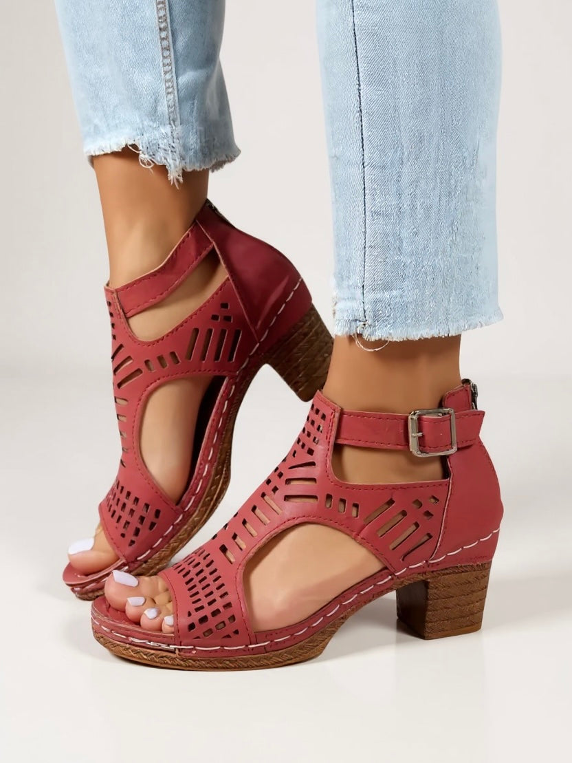 Mara - Cutout Heel Sandals