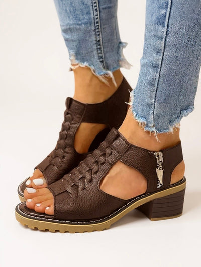 Elena - Zip High Heel Sandals