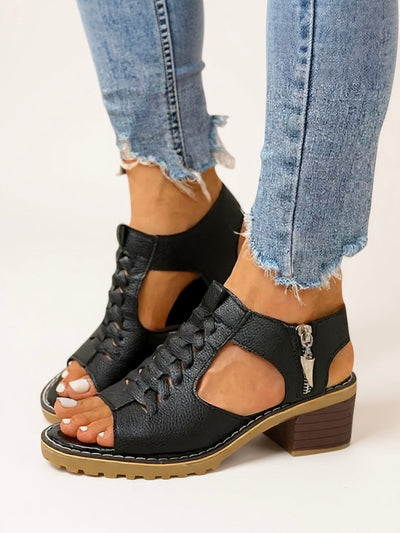 Elena - Zip High Heel Sandals