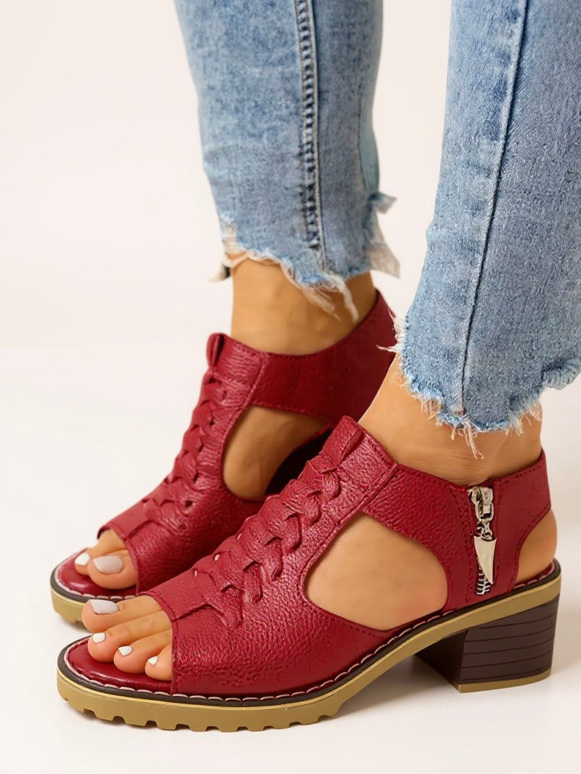 Elena - Zip High Heel Sandals