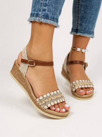 Elora - Braided Wedge Sandals