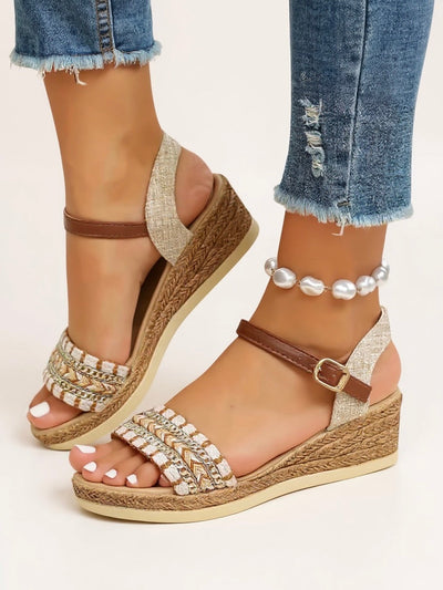 Elora - Braided Wedge Sandals