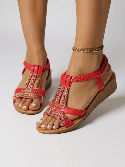 Zara - Embellished Wedge Sandals