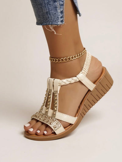 Zara - Embellished Wedge Sandals
