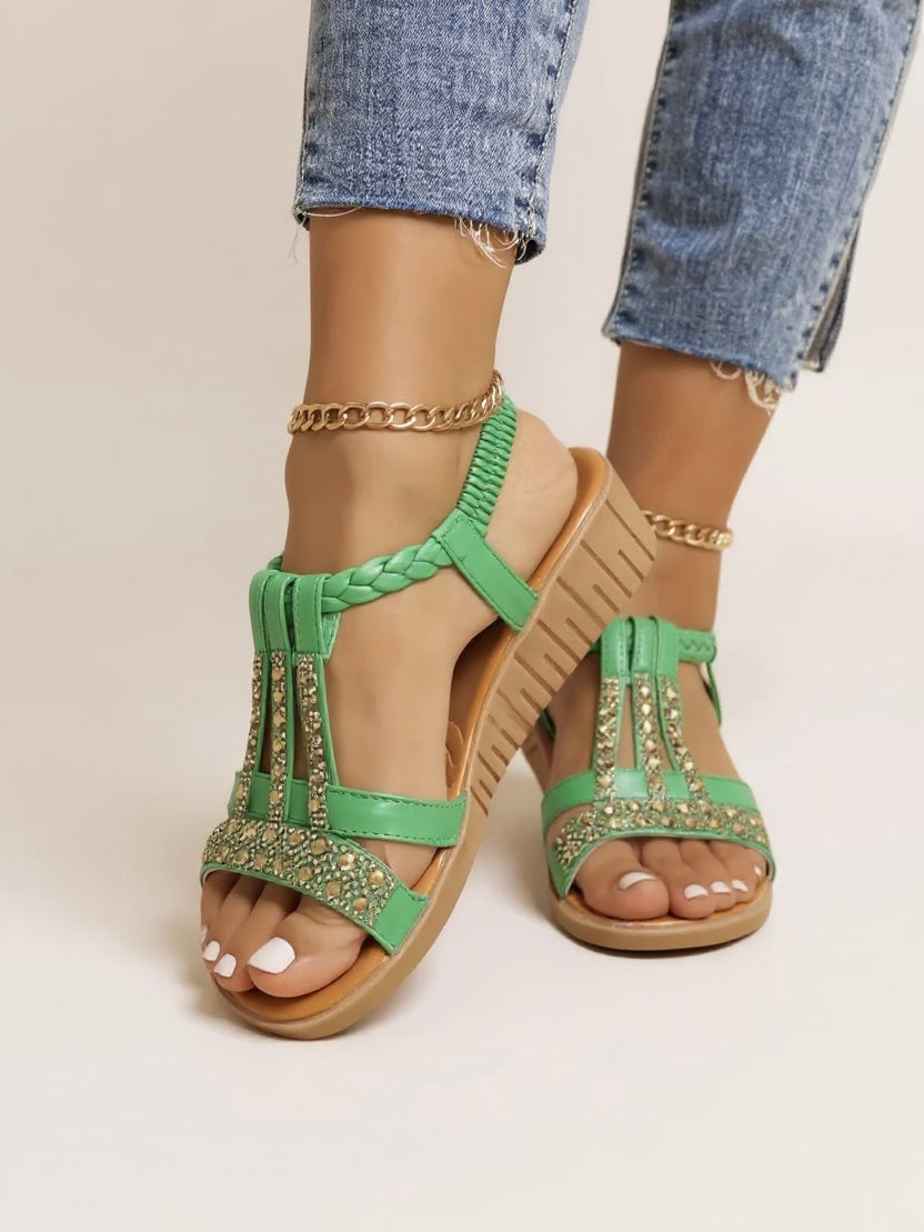 Zara - Embellished Wedge Sandals