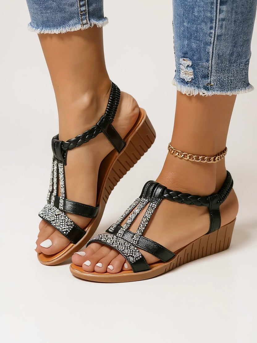 Zara - Embellished Wedge Sandals