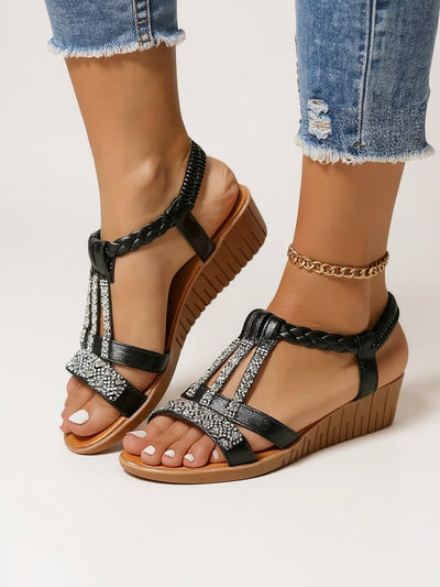 Zara - Embellished Wedge Sandals