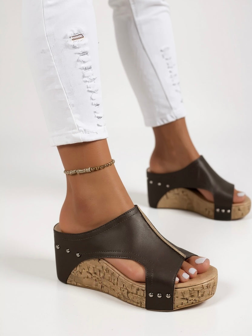 Sasha - Wedge Slide Sandals