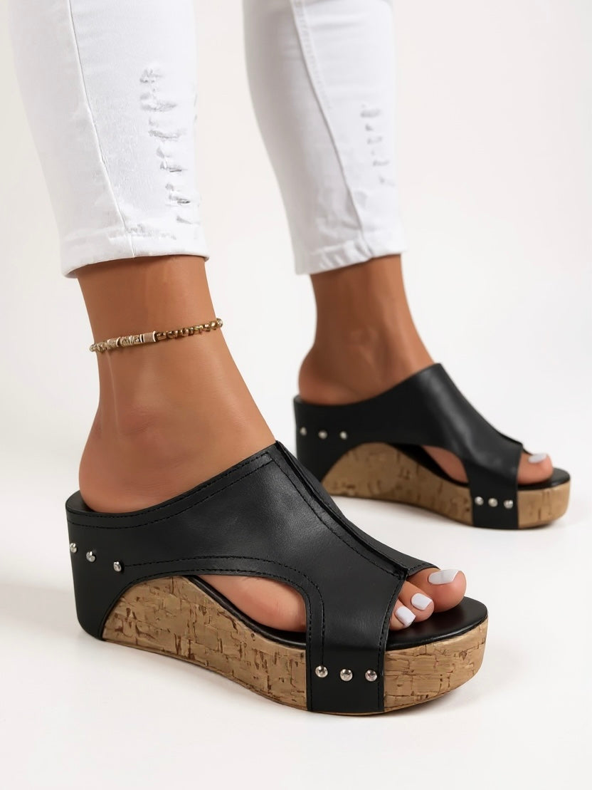 Sasha - Wedge Slide Sandals