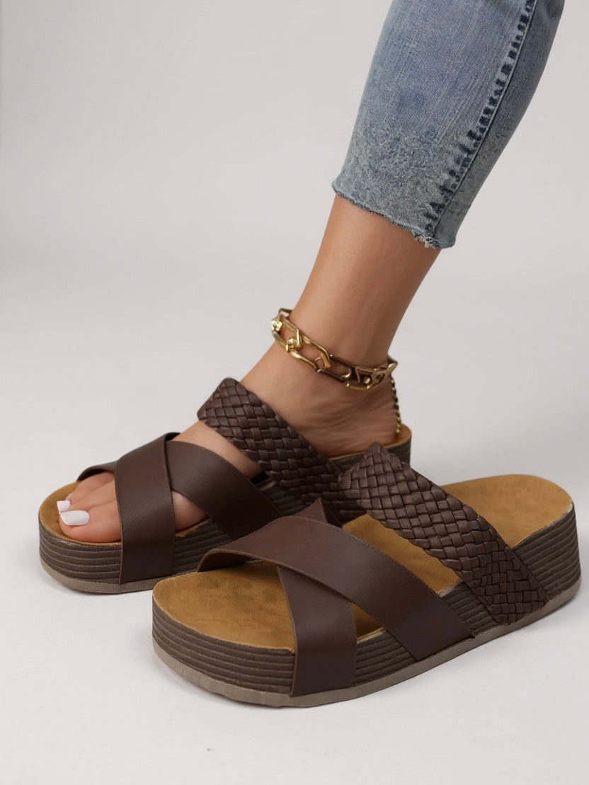 Kaia - Braided Platform Sandals
