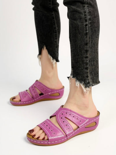 Calla - Embroidered Slide Sandals