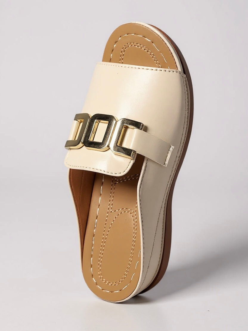 Lena - Gold-Buckle Slides