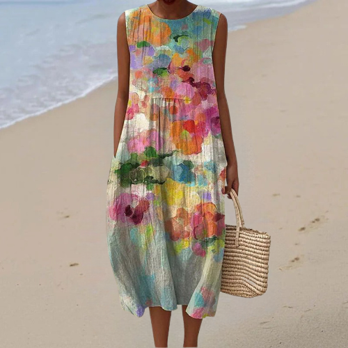 Lina – Watercolor Floral Dress