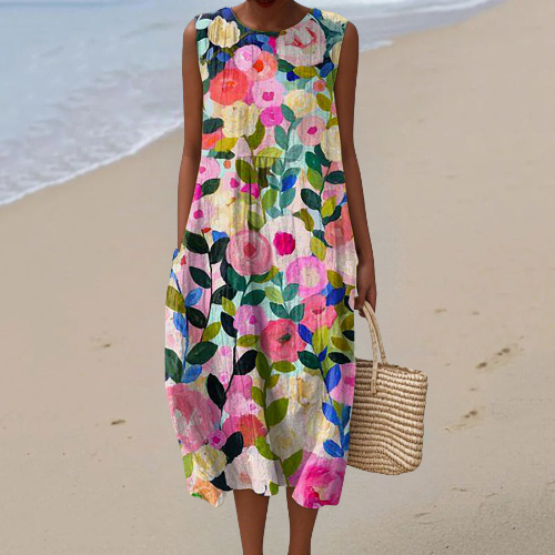 Lina – Watercolor Floral Dress