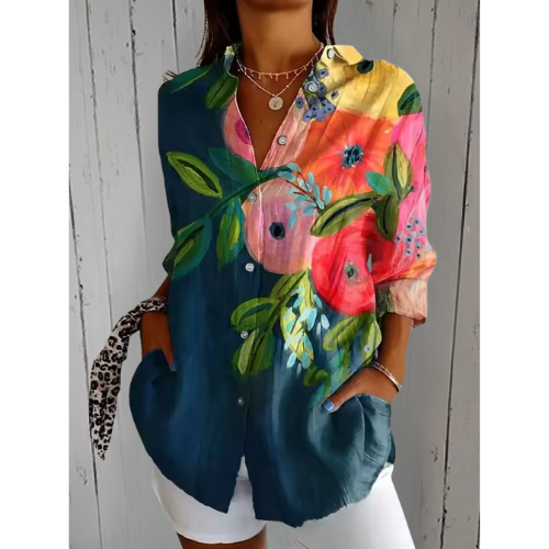 Elara | Bloom Canvas Blouse