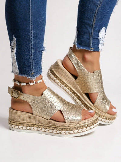 Livia - Metallic Platform Sandals