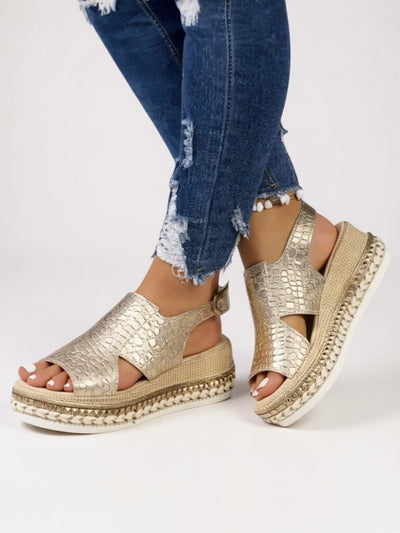 Livia - Metallic Platform Sandals