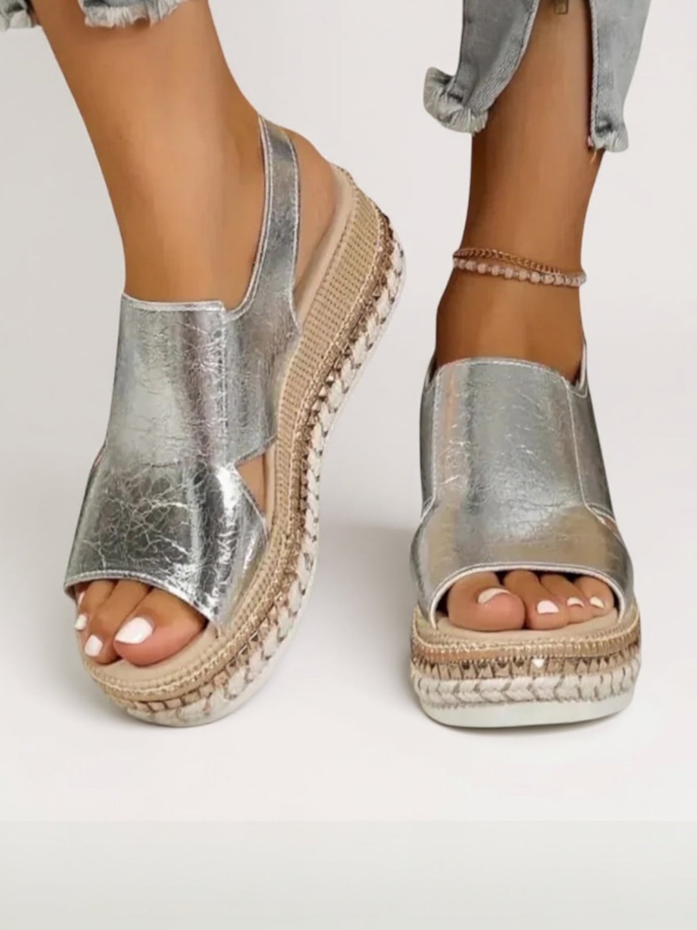 Livia - Metallic Platform Sandals