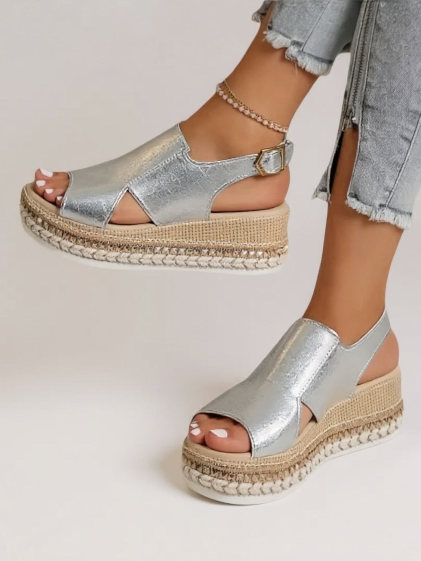 Livia - Metallic Platform Sandals