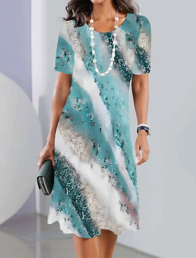 Rebecca | Printed Short Sleeve Dress