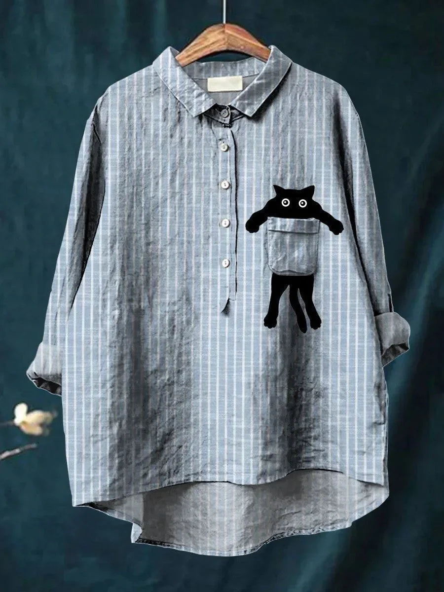 Iris - Casual Shirt with Pocket Print