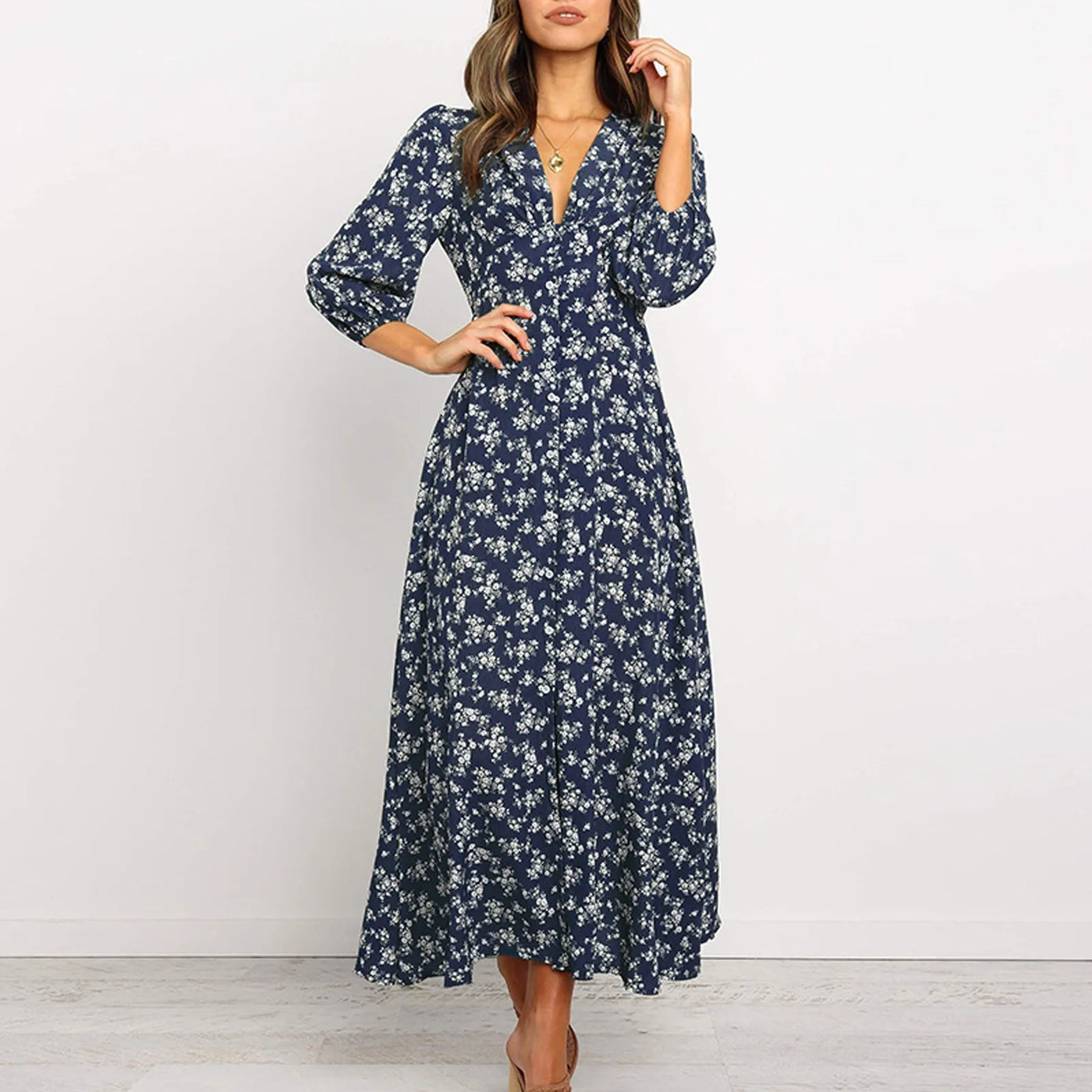 Melina | Bohemian Floral Print Dress