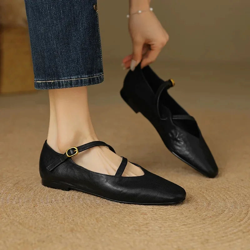 Anie - Leather Ballet Flats
