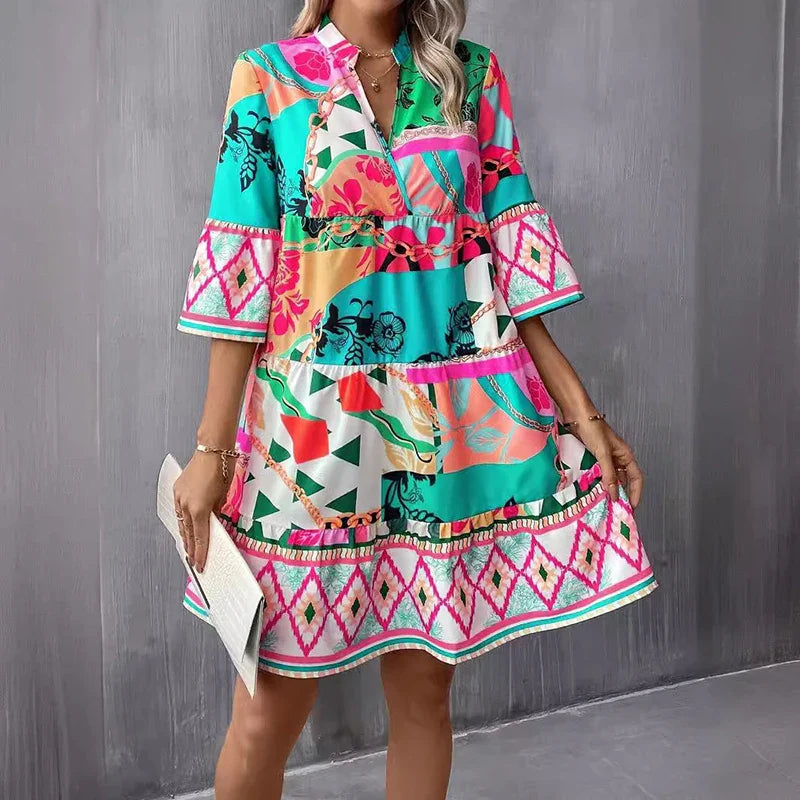 Anastasia | Vibrant Printed Dress