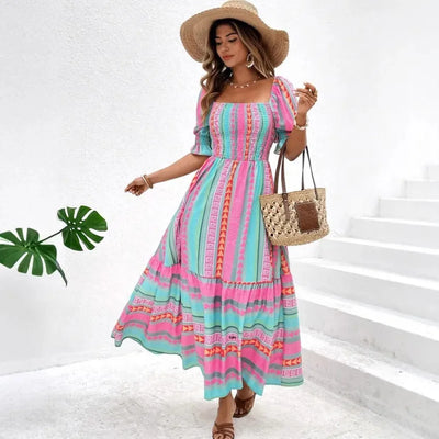 Claudia | Vibrant Charm Midi Dress