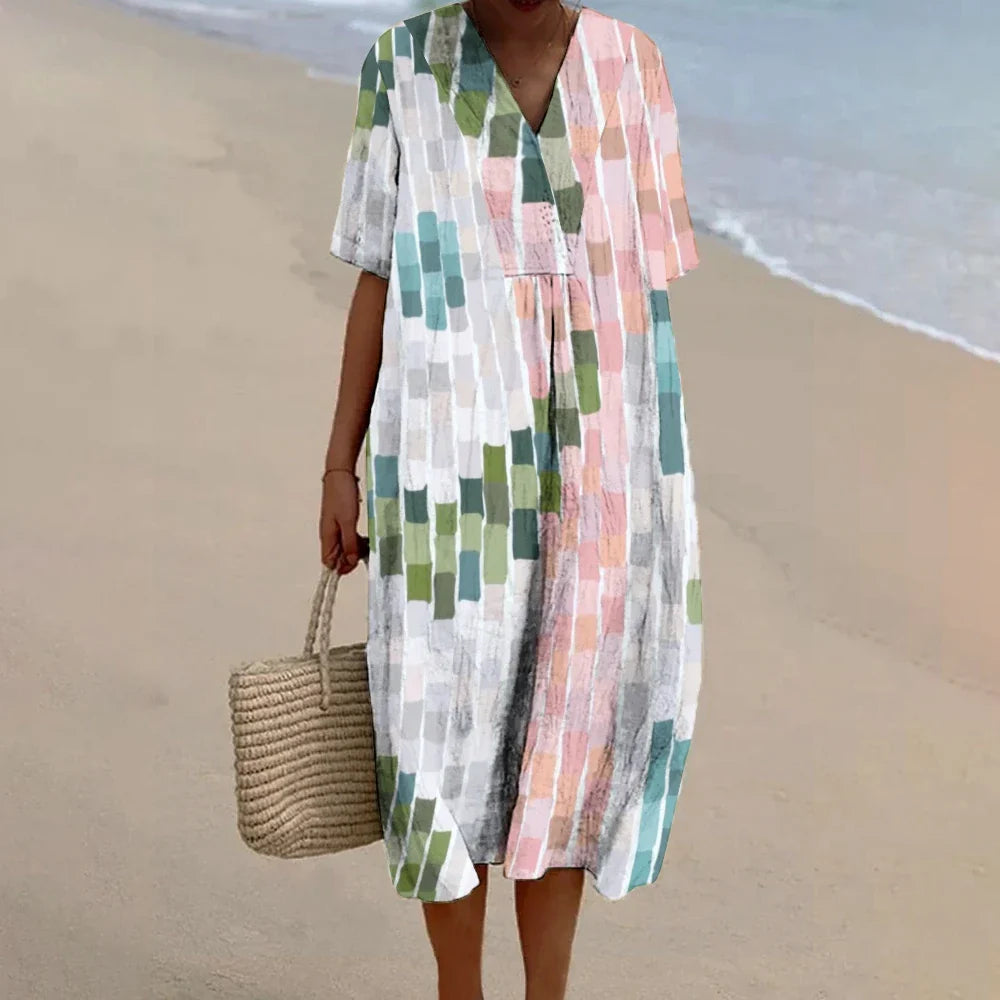 Yana - Pastel Mosaic Dress