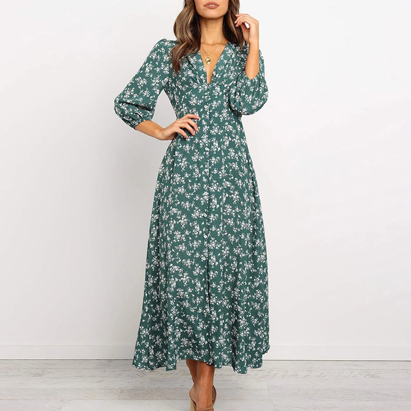 Melina | Bohemian Floral Print Dress