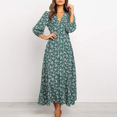 Melina | Bohemian Floral Print Dress