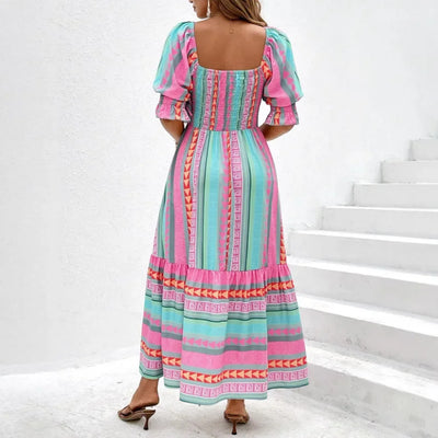 Claudia | Vibrant Charm Midi Dress