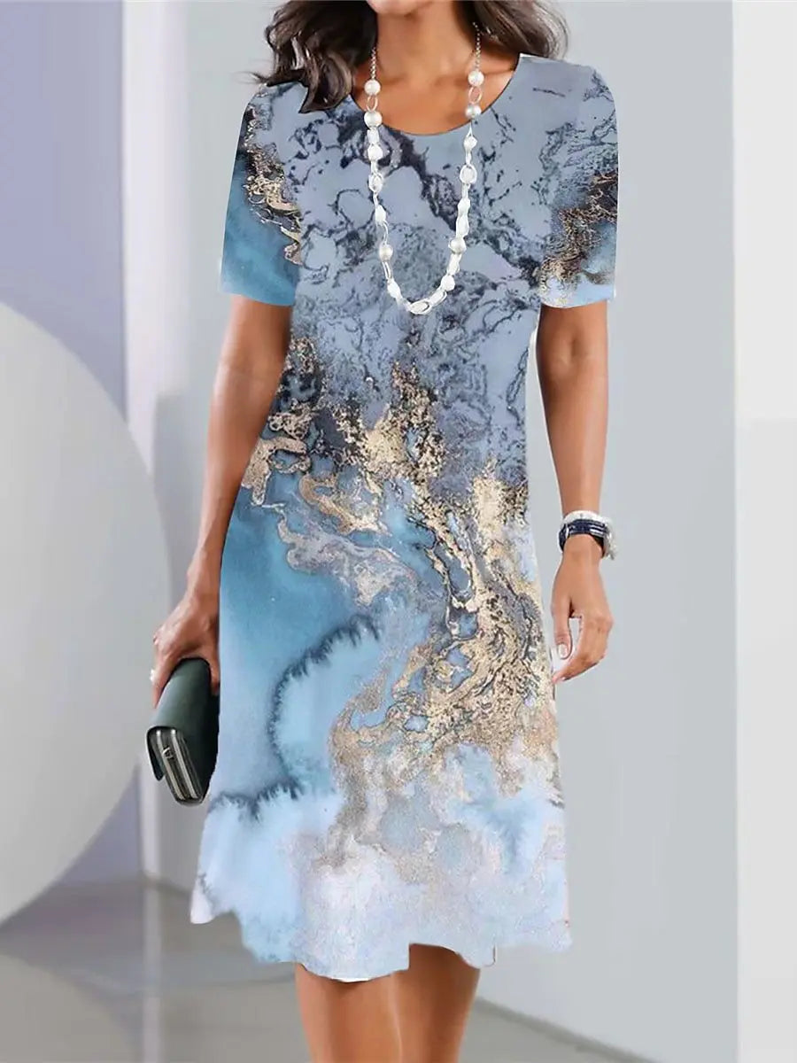 Rebecca | Printed Short Sleeve Dress