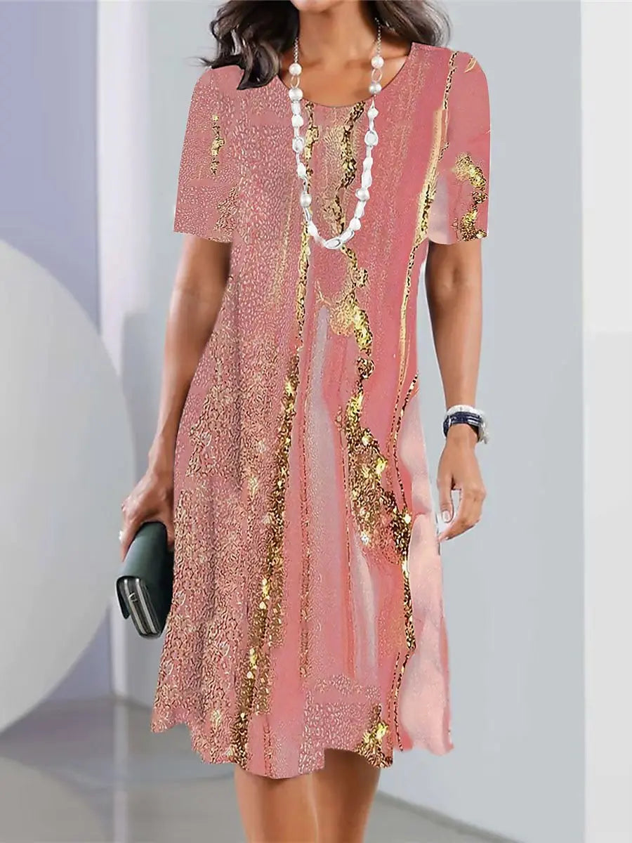 Rebecca | Printed Short Sleeve Dress