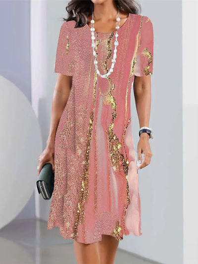 Rebecca | Printed Short Sleeve Dress