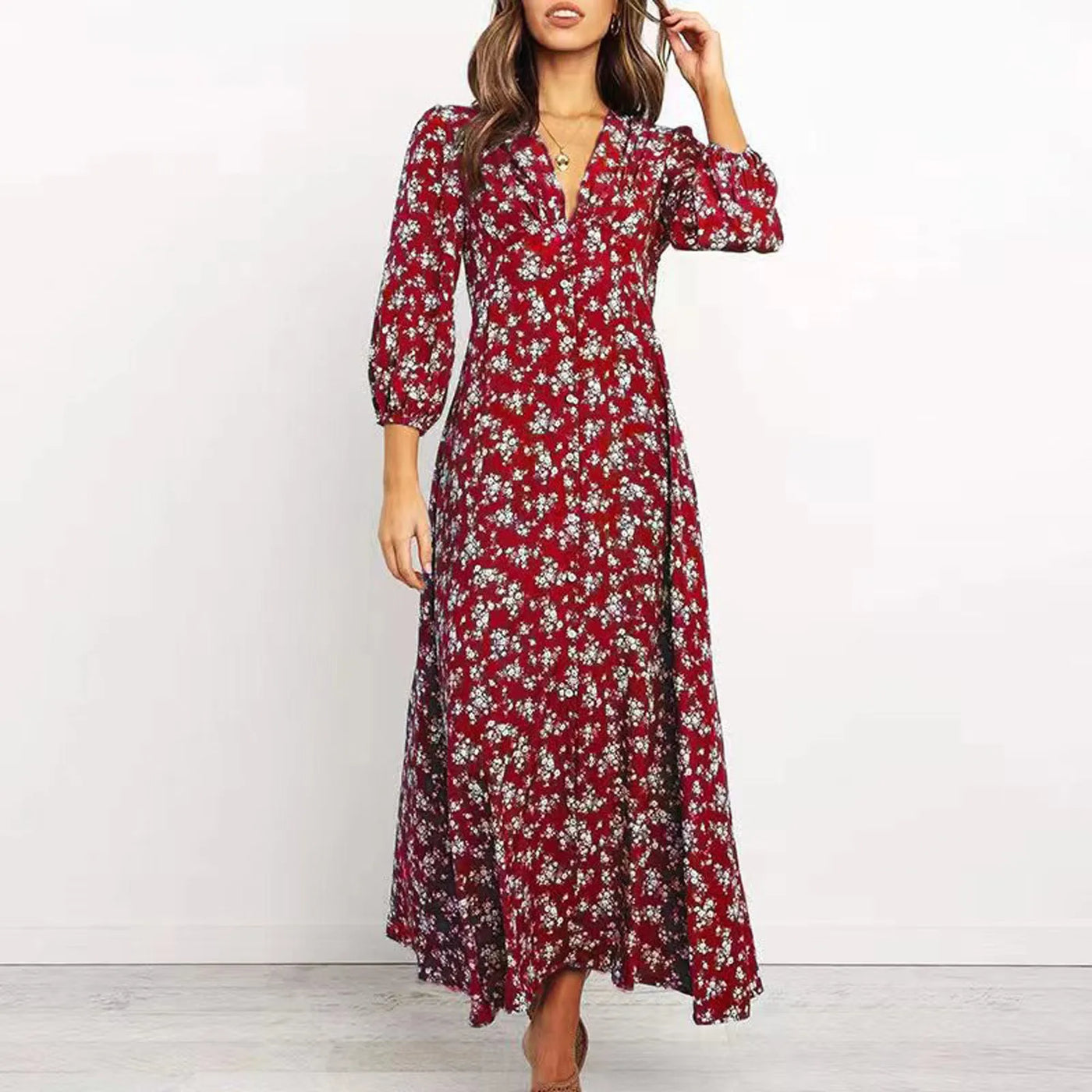 Melina | Bohemian Floral Print Dress
