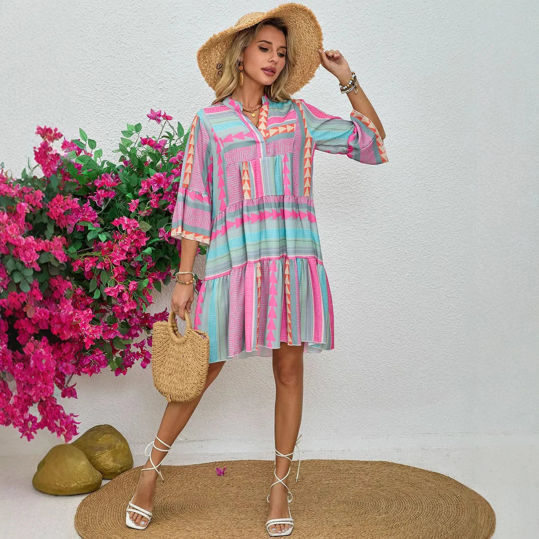 Natasha | Printed Long Sleeve Dress