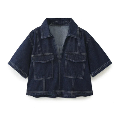 Eden - V-neck Denim Set