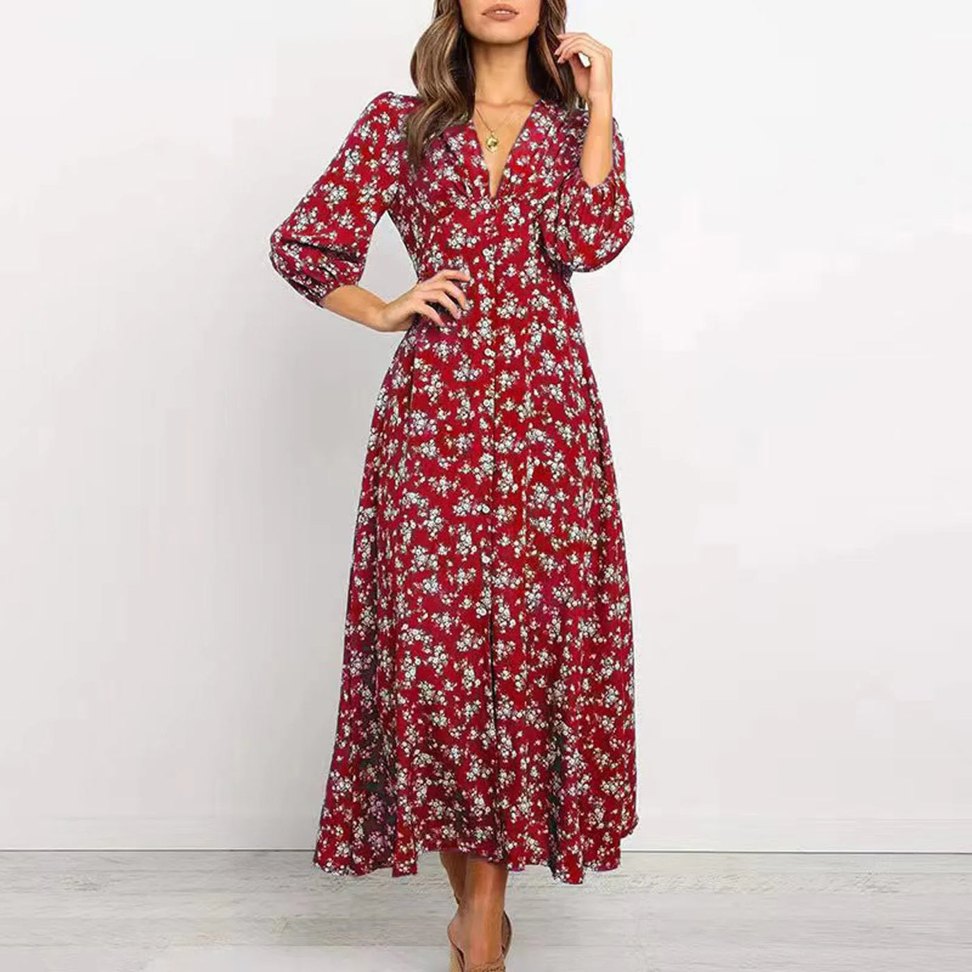 Melina | Bohemian Floral Print Dress