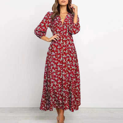 Melina | Bohemian Floral Print Dress