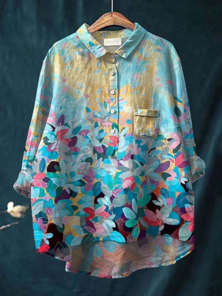 Emma - Elegant Floral Shirt with Buttons
