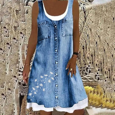 Neve™ - Elegant Denim Dress
