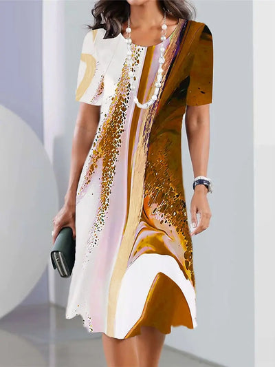 Rebecca | Printed Short Sleeve Dress