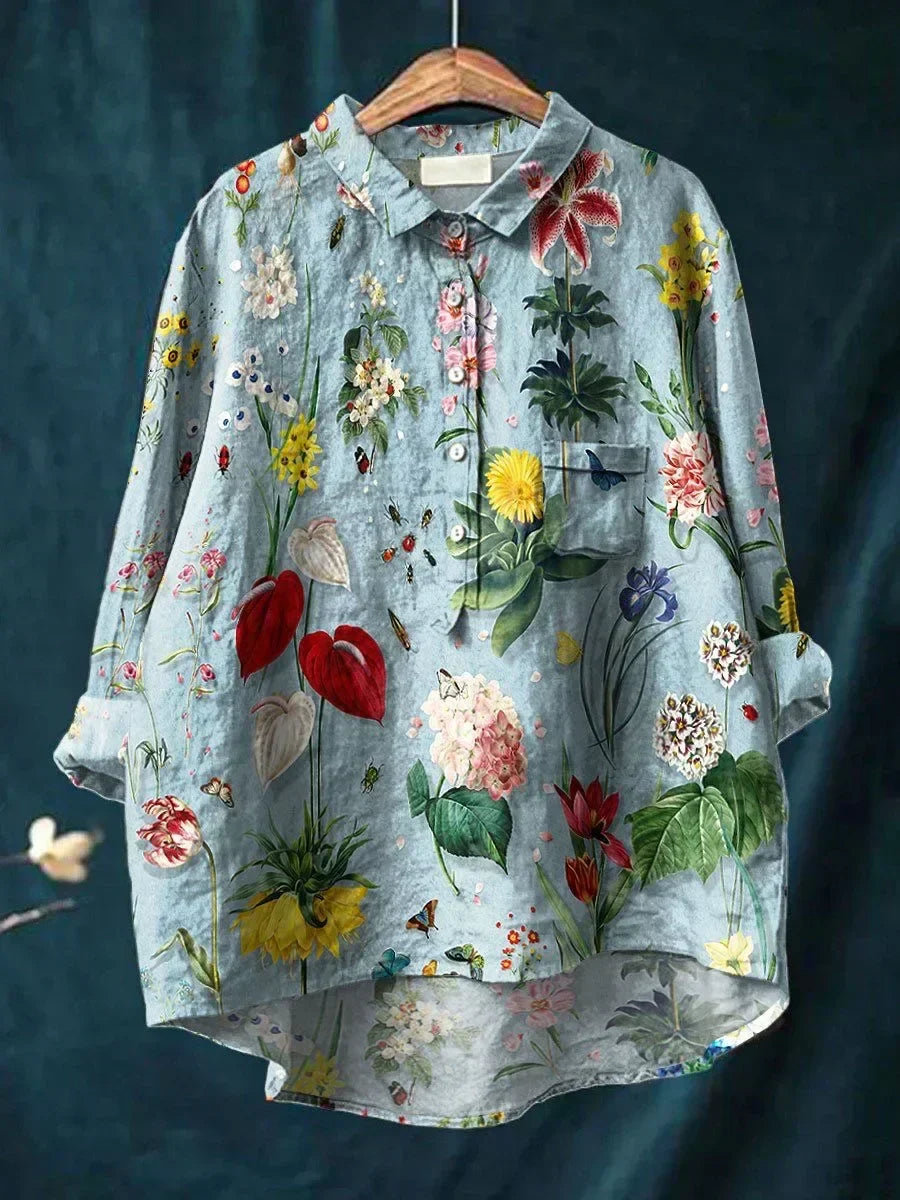 Karin - Elegant Floral Pattern Shirt
