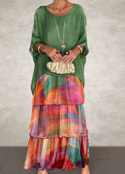 Mirella | Flowing Round-Neck Maxi Dress