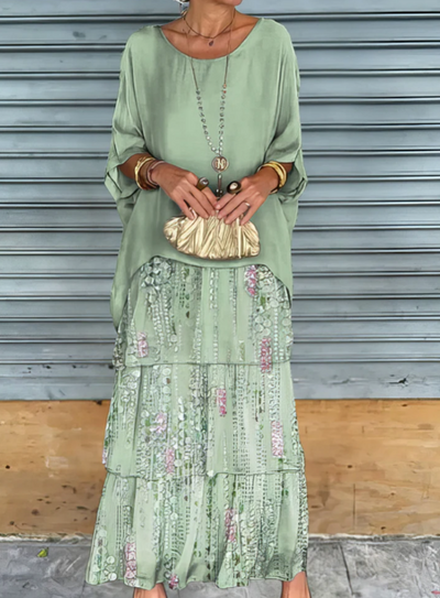 Mirella | Flowing Round-Neck Maxi Dress