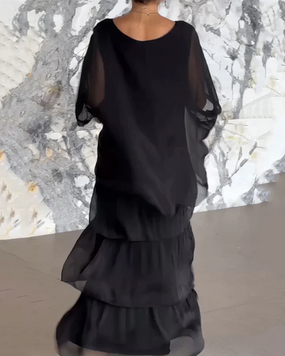 Mirella | Flowing Round-Neck Maxi Dress